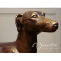 Estátua viva do cão do galgo do bronze do tamanho da vida para a decoração interna